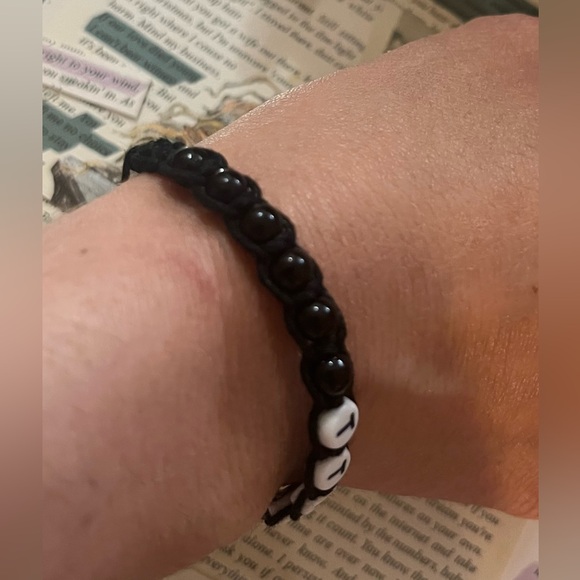 Handmade Taylor Swift The Tortured Poets Department Beaded Bracelet - Adjustable - Picture 4 of 7